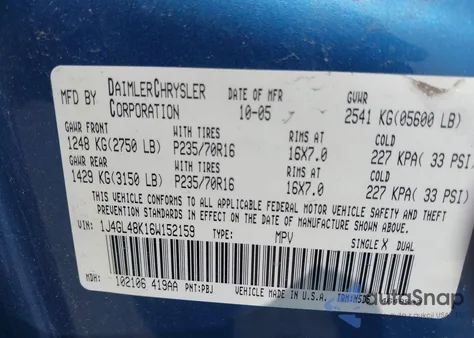 2006 Jeep Liberty Sport z USA, uszkodzony, nr VIN 1J4GL48K16W152159